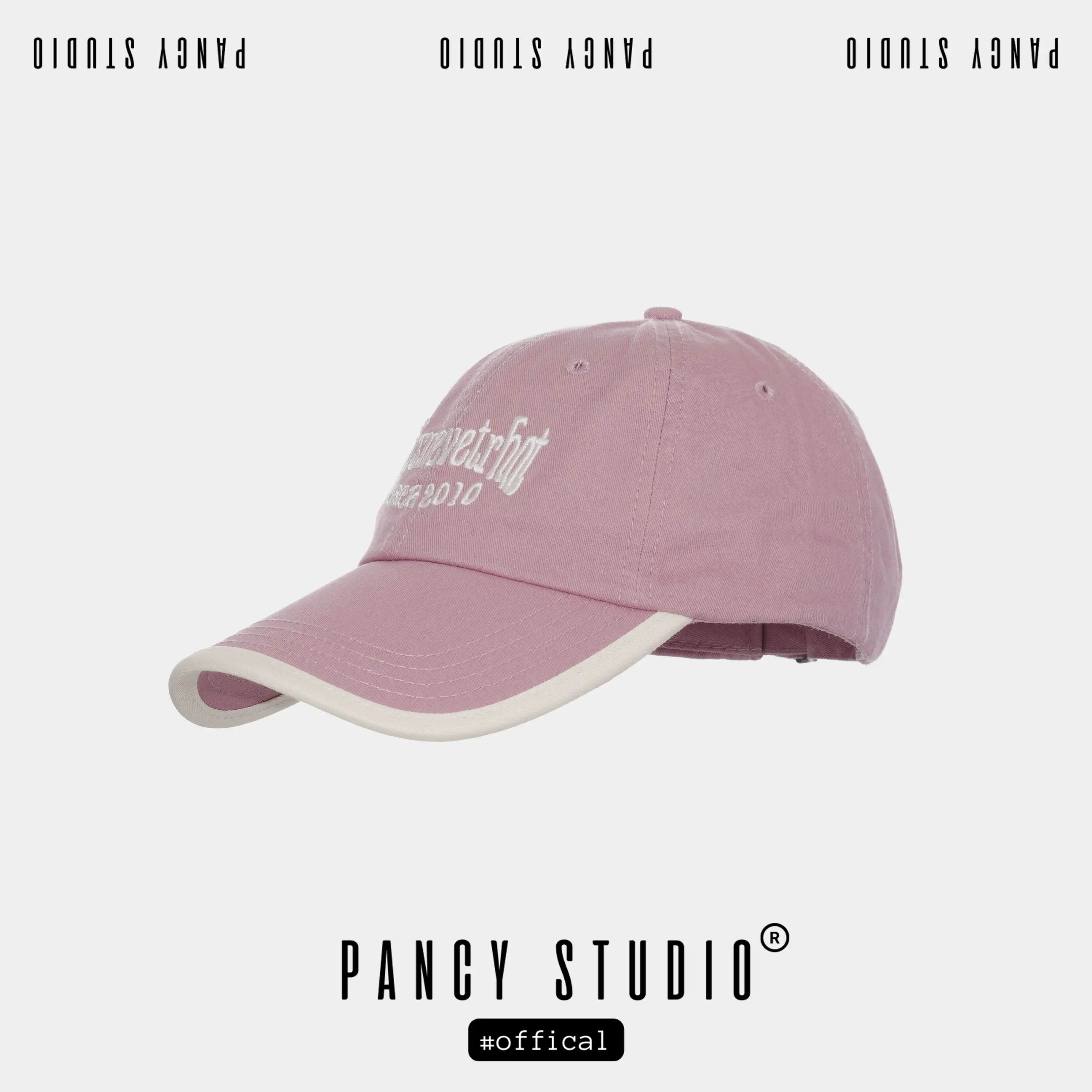 Pink American Retro Baseball Cap with Embroidered Letters - Image 2