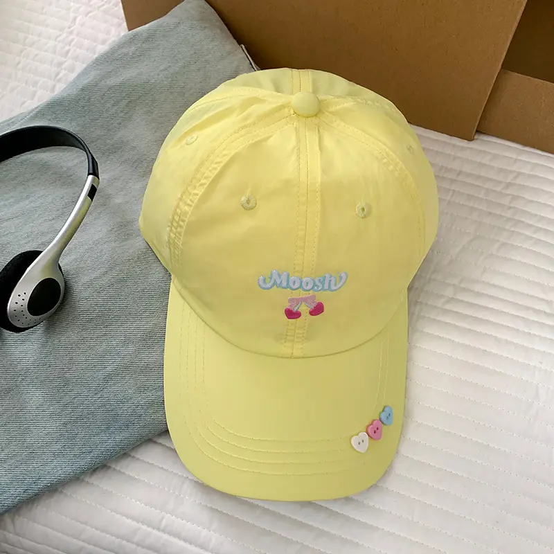 Mint Green Cherry Embroidered Women's Baseball Cap