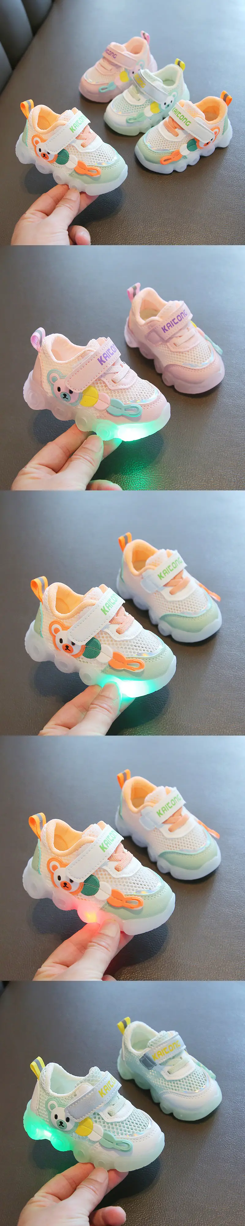 Summer 0-1-3 Year Old Male and Female Baby Toddler Shoes Infant Kidsren's Shoes Lighted Mesh Shoes Sandals Baby Sports Shoes — feature 2