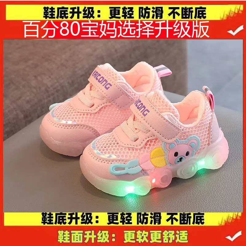 Summer 0-1-3 Year Old Male and Female Baby Toddler Shoes Infant Kidsren's Shoes Lighted Mesh Shoes Sandals Baby Sports Shoes - Image 6