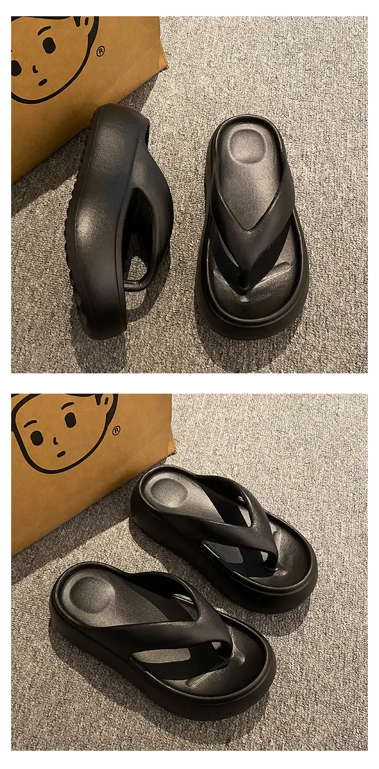 Heightening Thick-Soled Flip-Flops for Women in Summer Eva with a Sense of Stepping on for Outer Wear Non-Slip Bathing Home Beach Flip-Flops — feature 11