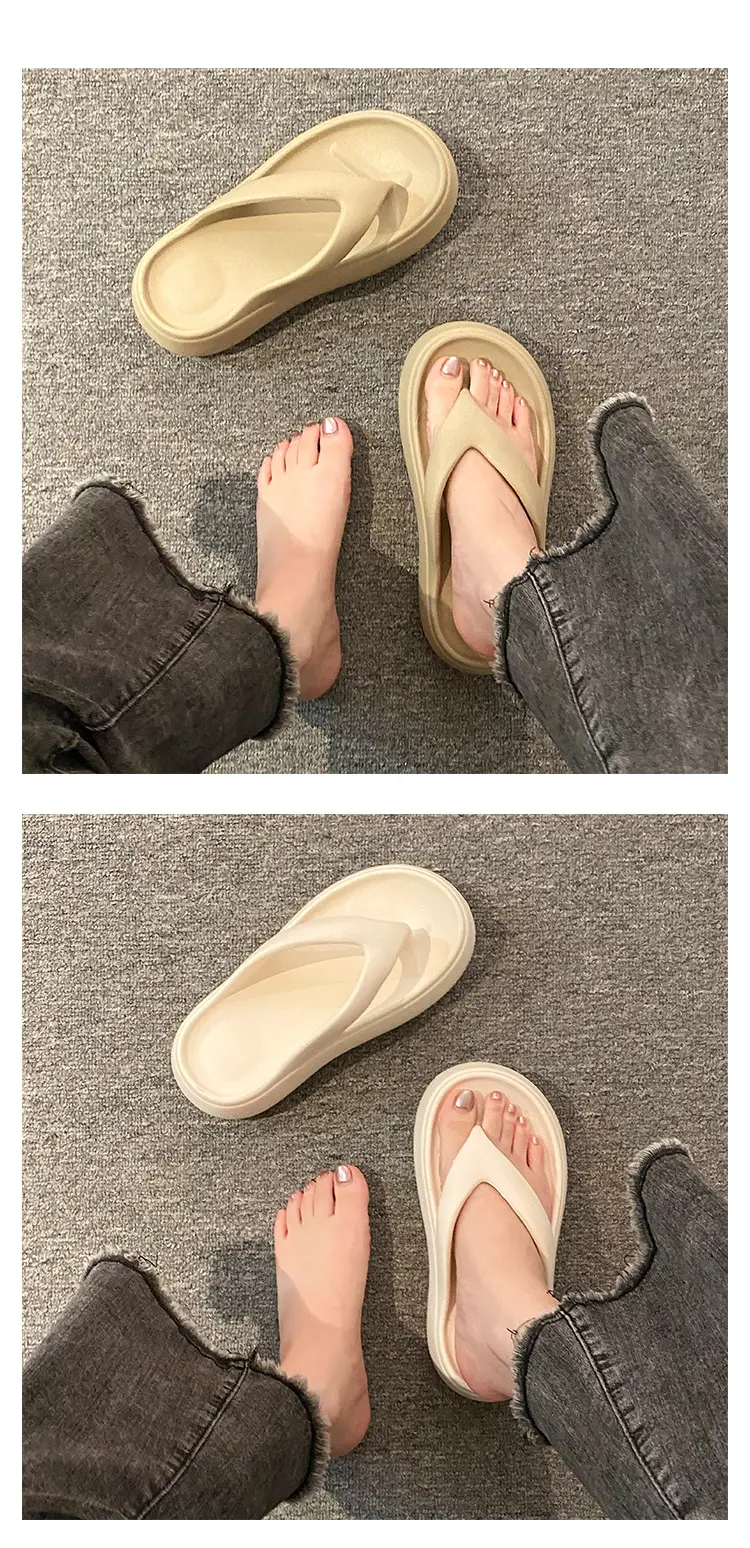 Heightening Thick-Soled Flip-Flops for Women in Summer Eva with a Sense of Stepping on for Outer Wear Non-Slip Bathing Home Beach Flip-Flops — feature 9