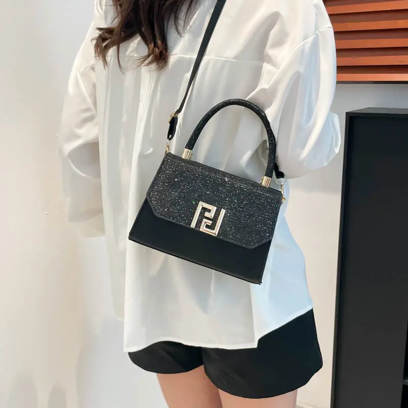 Women's White Glitter Crossbody Bag with FPU Logo - Image 8