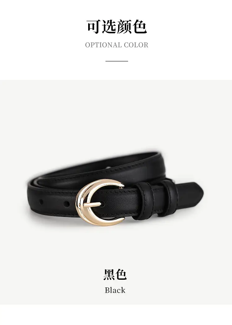 Women Genuine Leather Belt with Gold Buckle — feature 16