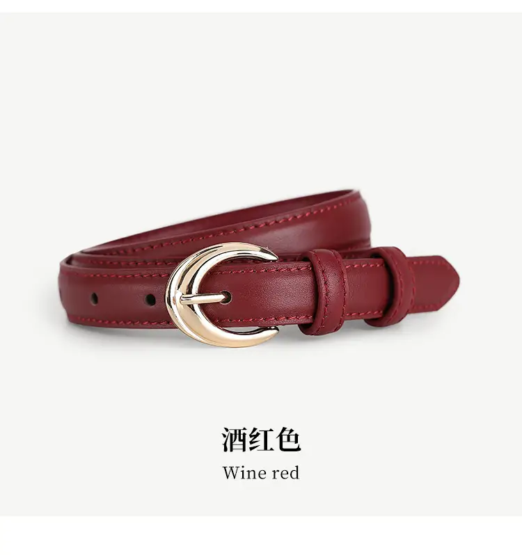 Women Genuine Leather Belt with Gold Buckle — feature 18