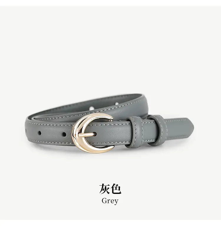 Women Genuine Leather Belt with Gold Buckle — feature 19