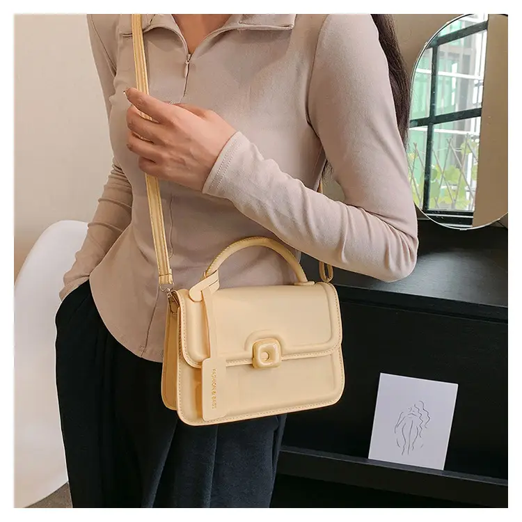 Korean Style Small Square Bag Beige Shoulder Crossbody — feature 20