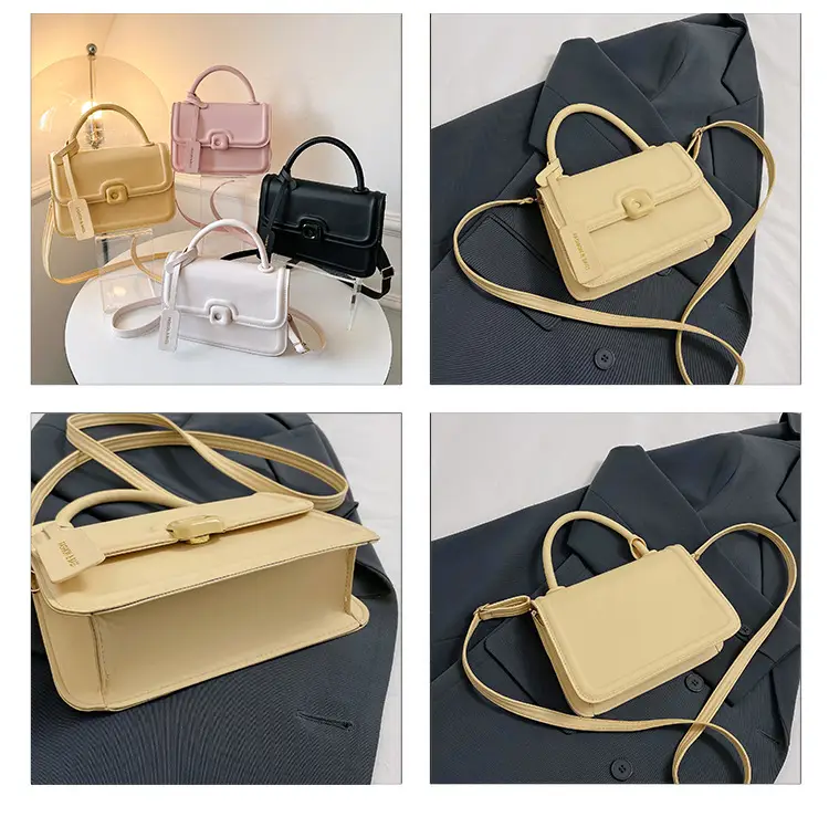 Korean Style Small Square Bag Beige Shoulder Crossbody — feature 9