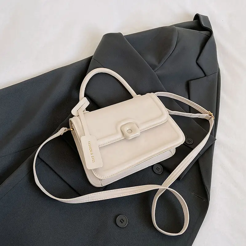 Korean Style Small Square Bag Beige Shoulder Crossbody - Image 2