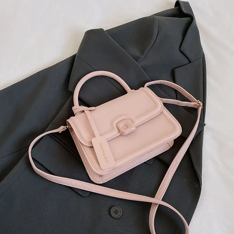 Korean Style Small Square Bag Beige Shoulder Crossbody - Image 3
