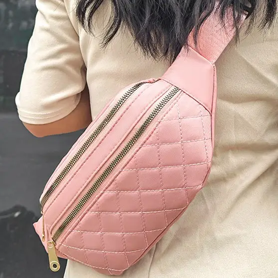 New Foreign Trade Diamond Pattern Waist Bag for Men Women - Image 10