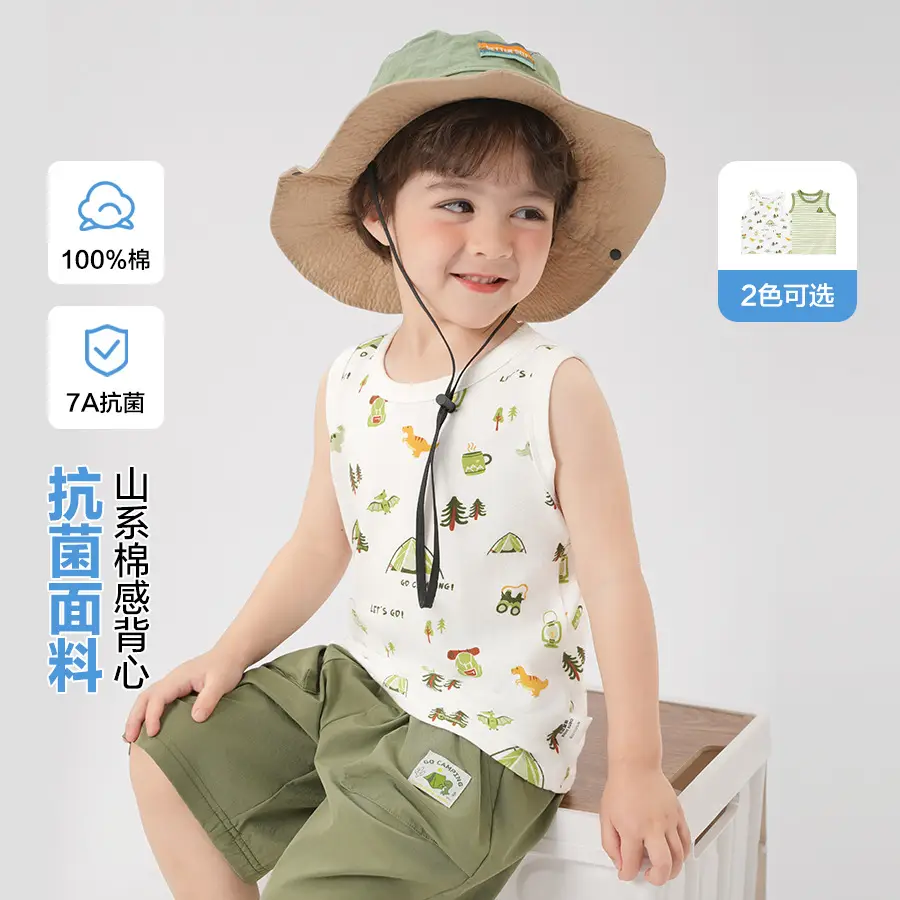 Boys Sleeveless T-Shirts Summer New Kids Cotton Set - Image 17