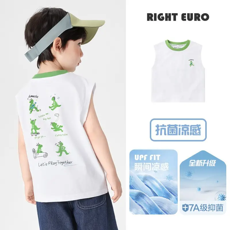 Boys Sleeveless T-Shirts Summer New Kids Cotton Set - Image 3