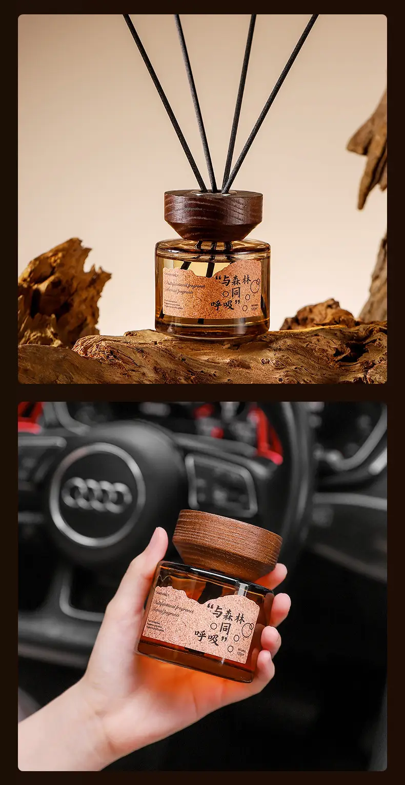 Ebony Agarwood Car Aromatherapy Fireless Aromatherapy Wooden Long-Lasting Diffusing Car Perfume Fragrance Ornaments Car and Home Dual Use — feature 30
