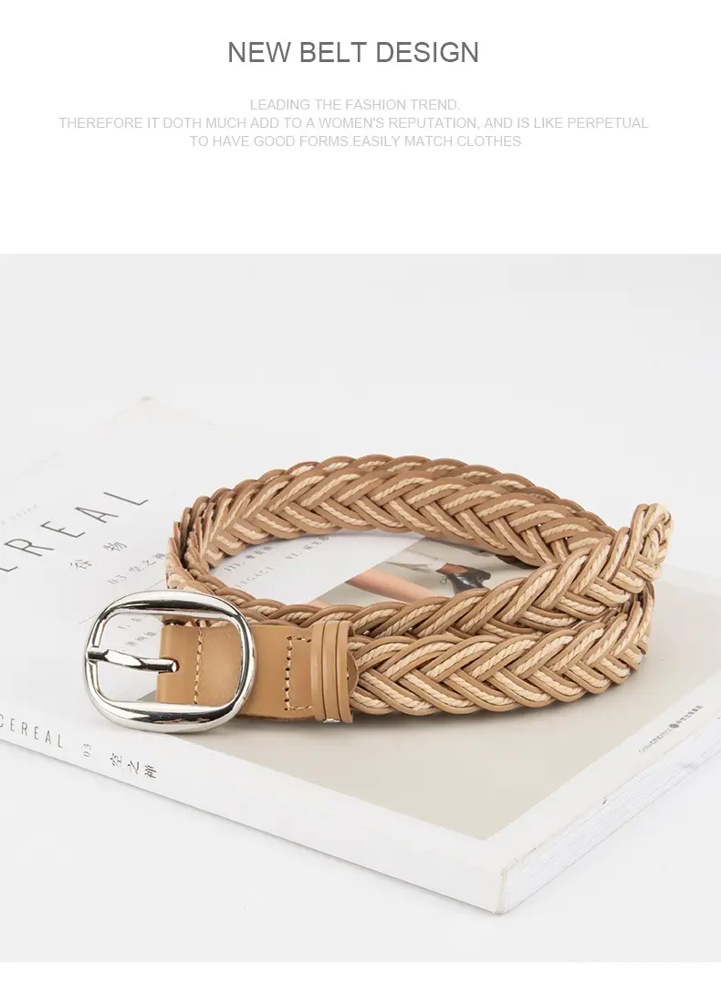 Woven Korean Belt for Women & Men with Pin Buckle — feature 10