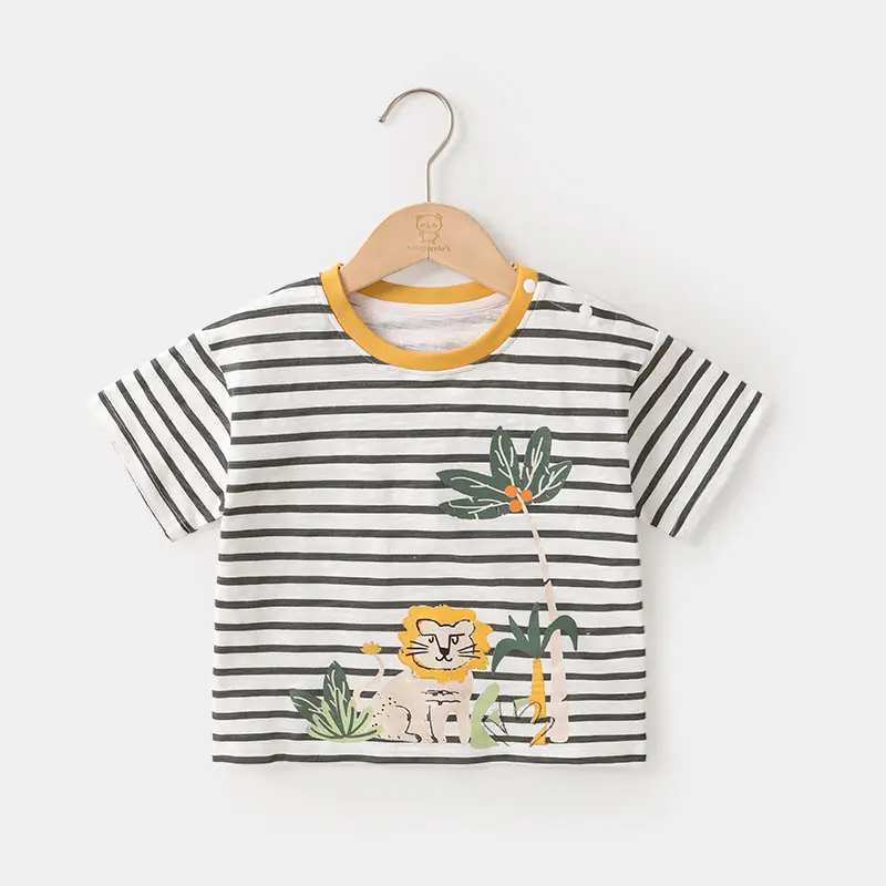Kids Lion King Short Sleeve T-Shirt Cream Blue