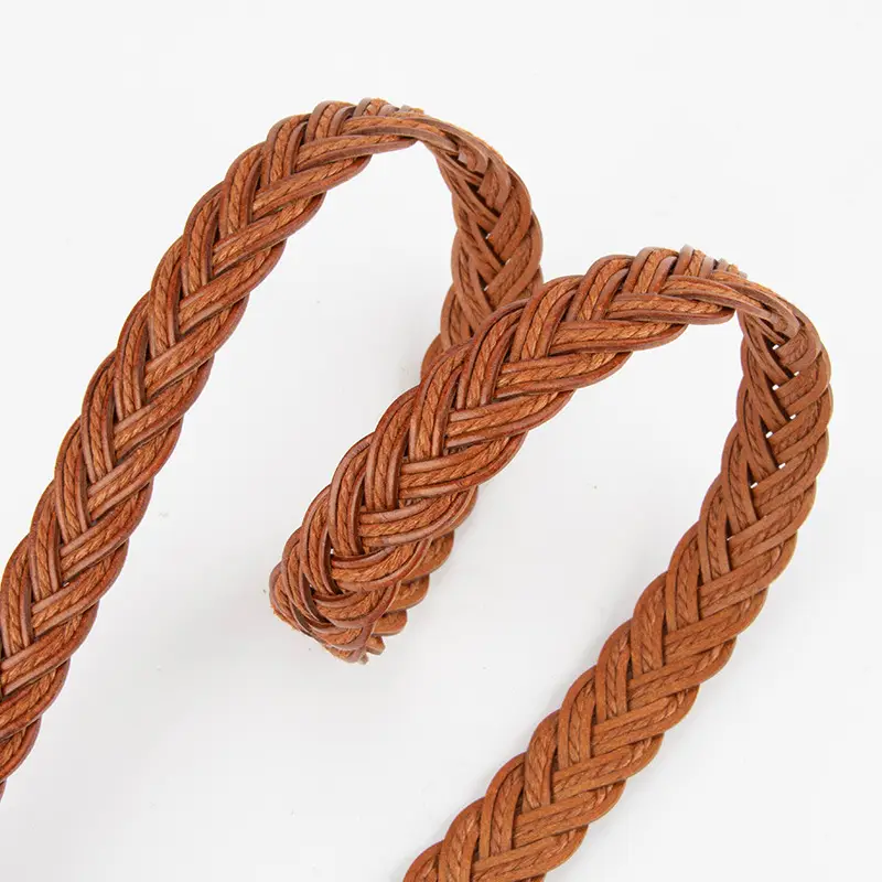 Red Braided Leather Belt for Girls with Silver Buckle - Image 10