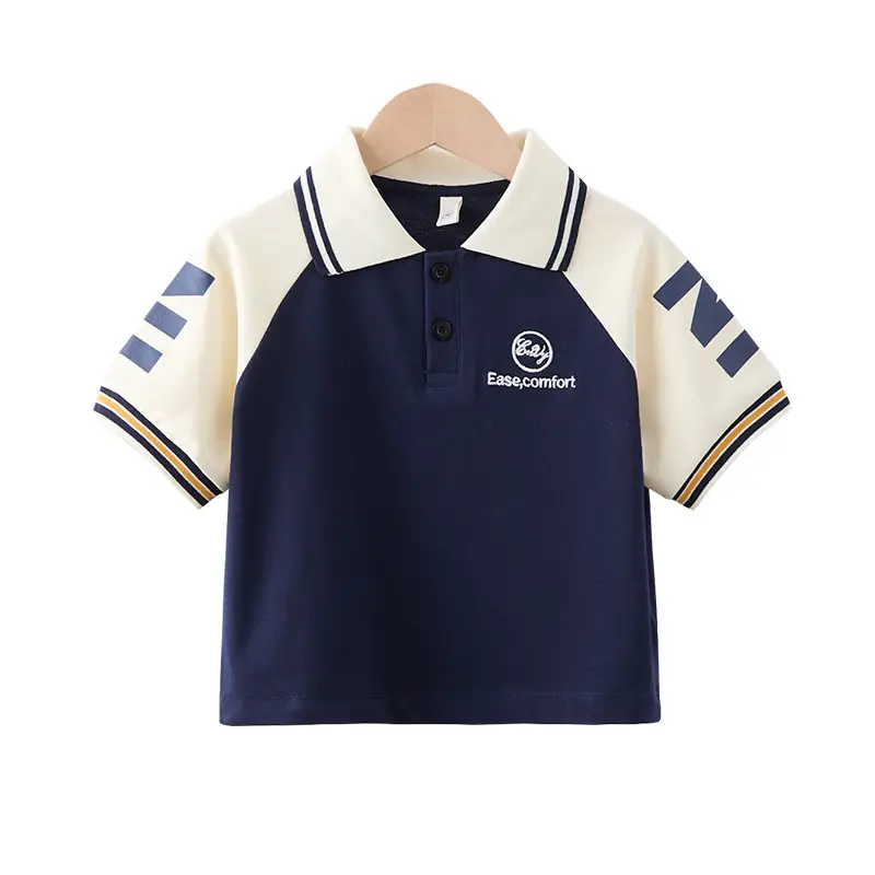 Boys Navy Polo Shirt Easy Comfort Raglan Sleeve T2025 - Image 5