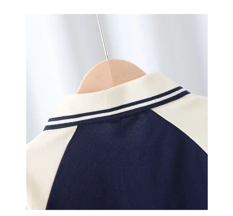 Boys Navy Polo Shirt Easy Comfort Raglan Sleeve T2025 — feature 6