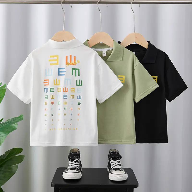 Boys Summer T-Shirt White Green Black 2025 - Image 5