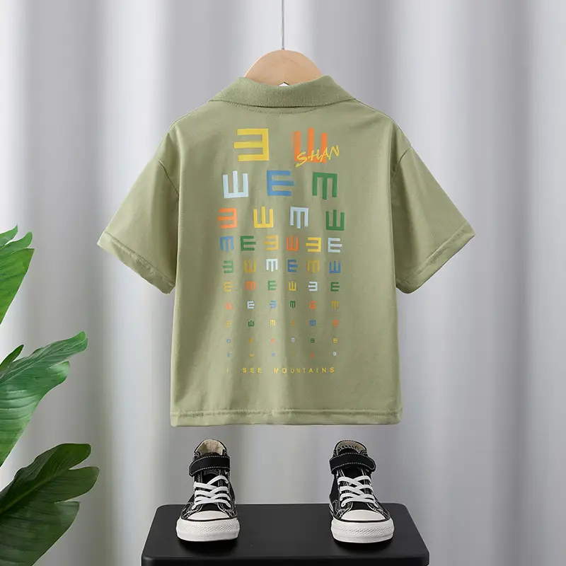 Boys Summer T-Shirt White Green Black 2025 - Image 3