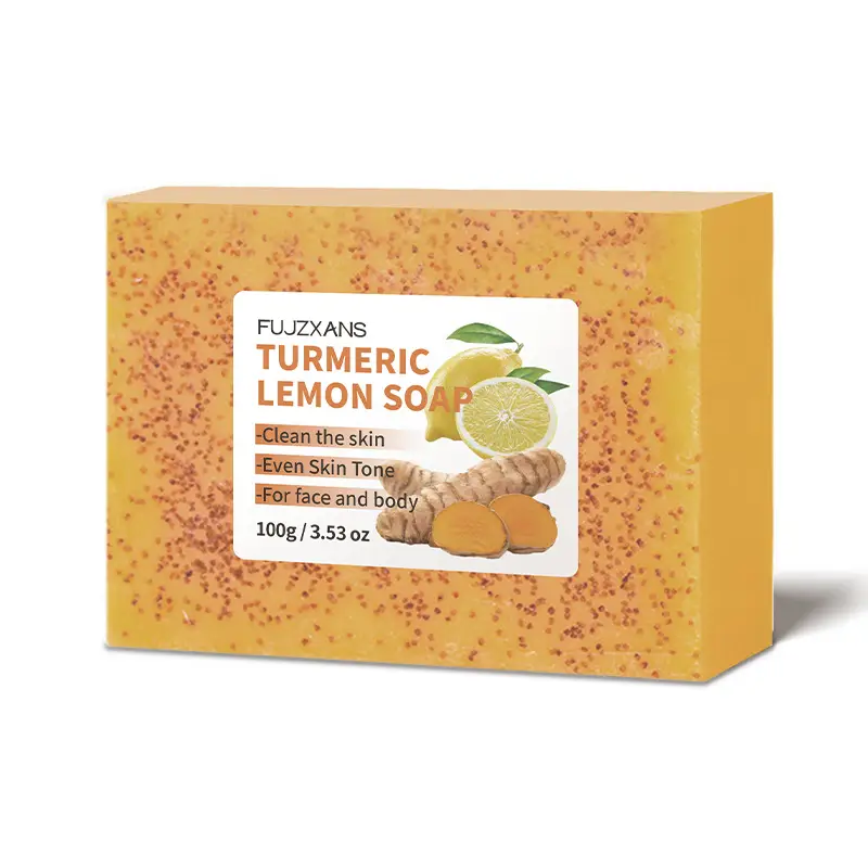 European and American Tk Turmeric Lemon Soap 100g Deep Cleansing and Moisturizing Facial Cleanser Lemon Turmeric Kojic Acid Soap — feature 10