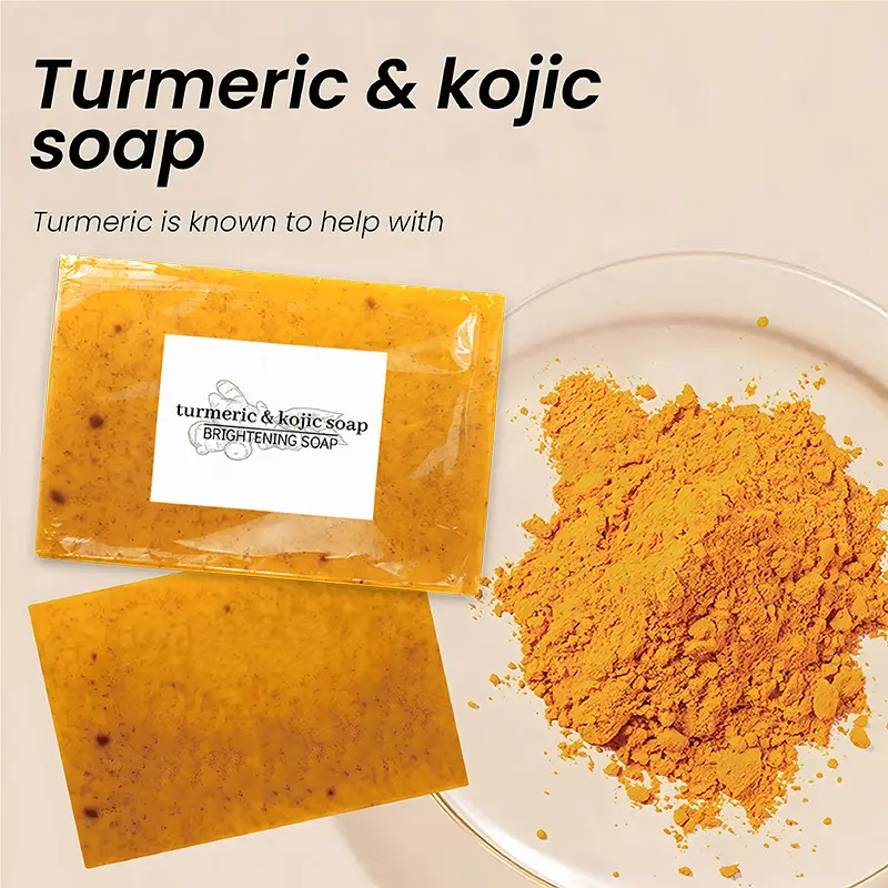 European and American Tk Turmeric Lemon Soap 100g Deep Cleansing and Moisturizing Facial Cleanser Lemon Turmeric Kojic Acid Soap — feature 12