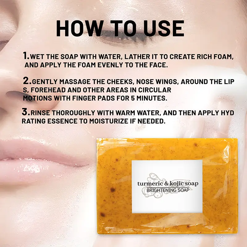 European and American Tk Turmeric Lemon Soap 100g Deep Cleansing and Moisturizing Facial Cleanser Lemon Turmeric Kojic Acid Soap — feature 13