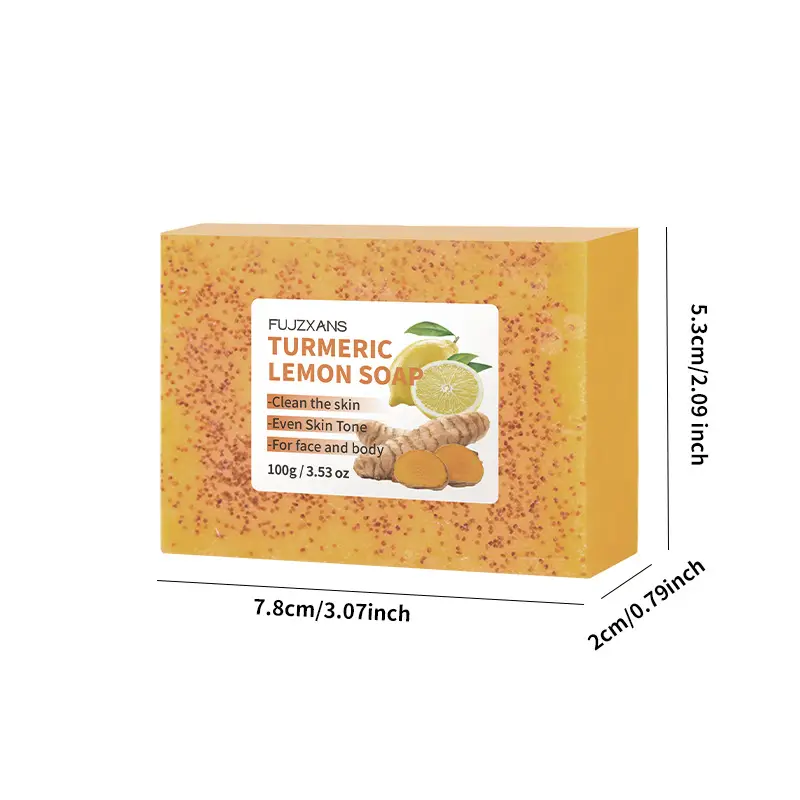 European and American Tk Turmeric Lemon Soap 100g Deep Cleansing and Moisturizing Facial Cleanser Lemon Turmeric Kojic Acid Soap — feature 9