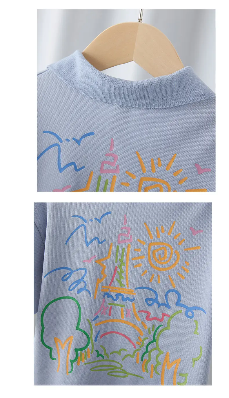 Boys Navy Polo Shirt with Sun Embroidery — feature 12