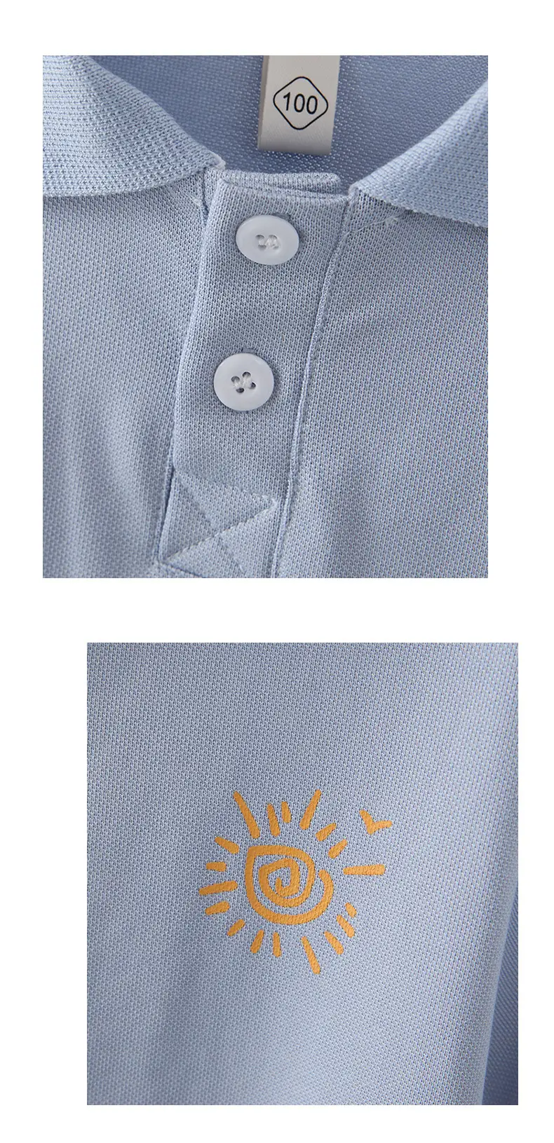 Boys Navy Polo Shirt with Sun Embroidery — feature 9