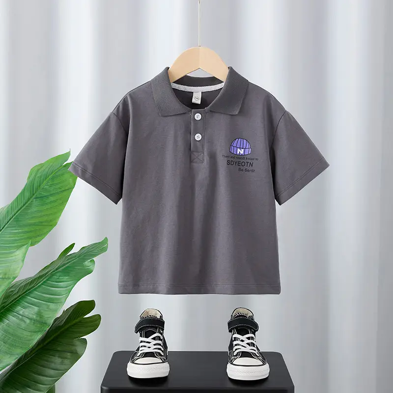 Boys Grey Polo T-Shirt 2025 Kidsren Clothing - Image 2