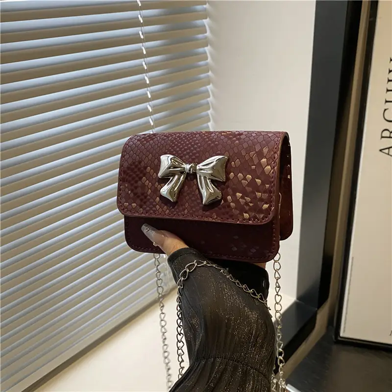 Women's White Butterfly Crossbody Bag with Chain Strap