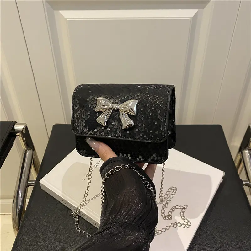 Women's White Butterfly Crossbody Bag with Chain Strap