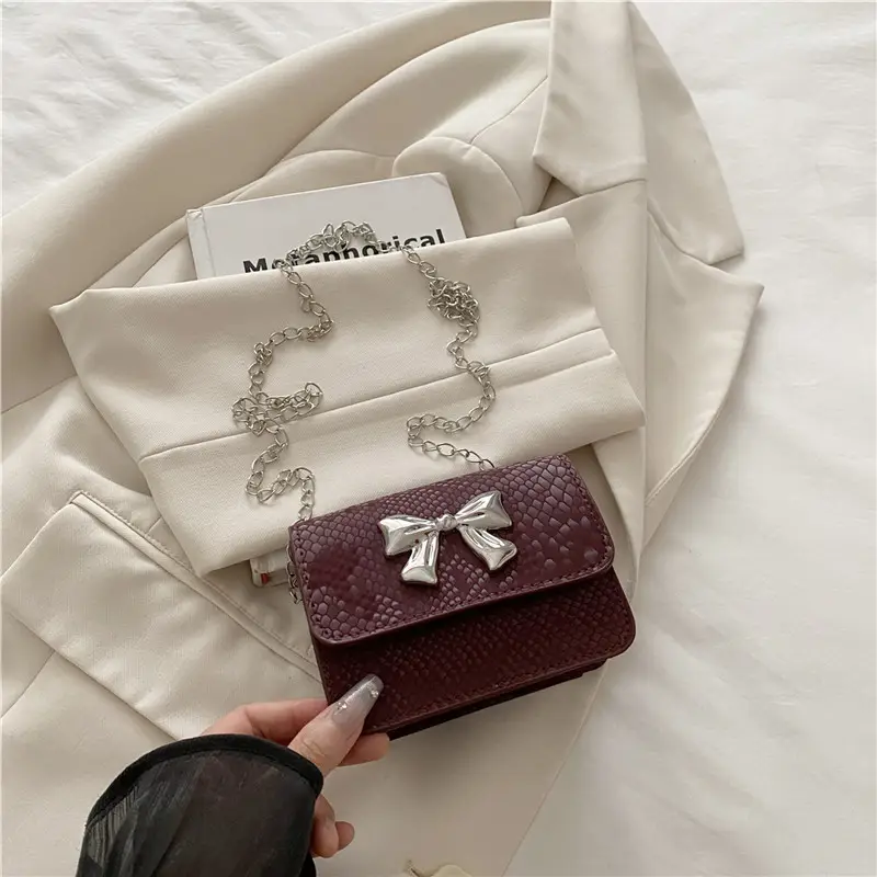 Women's White Butterfly Crossbody Bag with Chain Strap