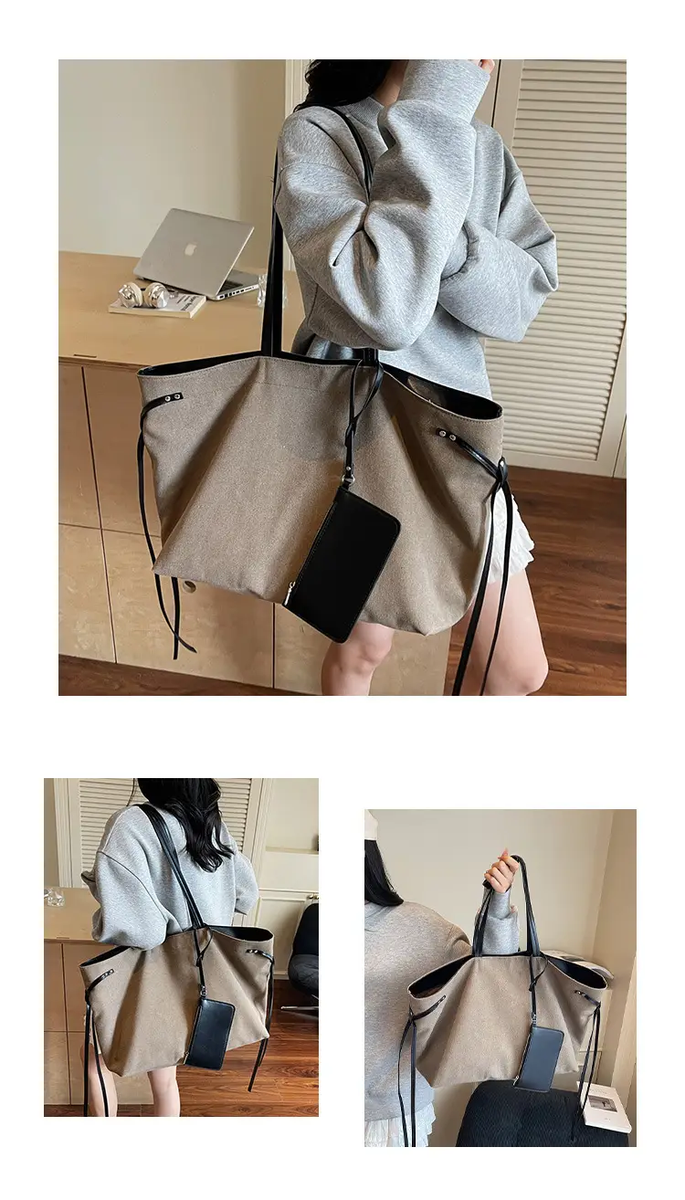 Retro Normcore Tote Bag Women Summer Casual Large Capacity — feature 8