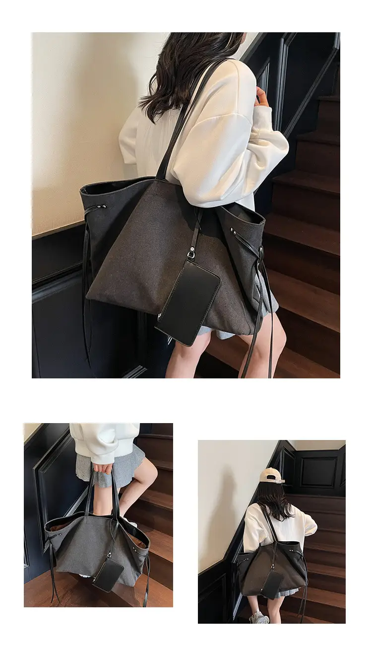 Retro Normcore Tote Bag Women Summer Casual Large Capacity — feature 9