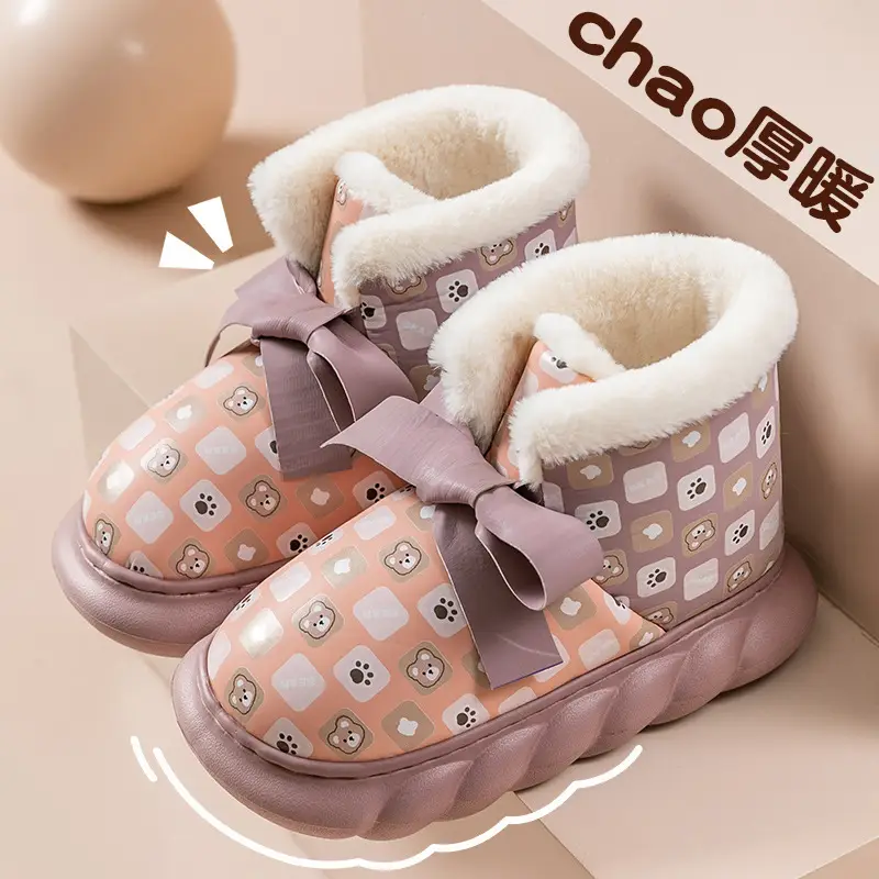 High-Top Cotton Shoes for Men in Winter, Warm Outer Wear Cotton Slippers, Non-Slip Thick Soles, Indoor Home Bag-Heeled Cotton Slippers - Image 10