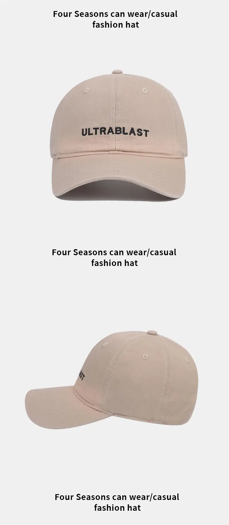 American Letter Embroidered Denim Baseball Cap for Women — feature 13
