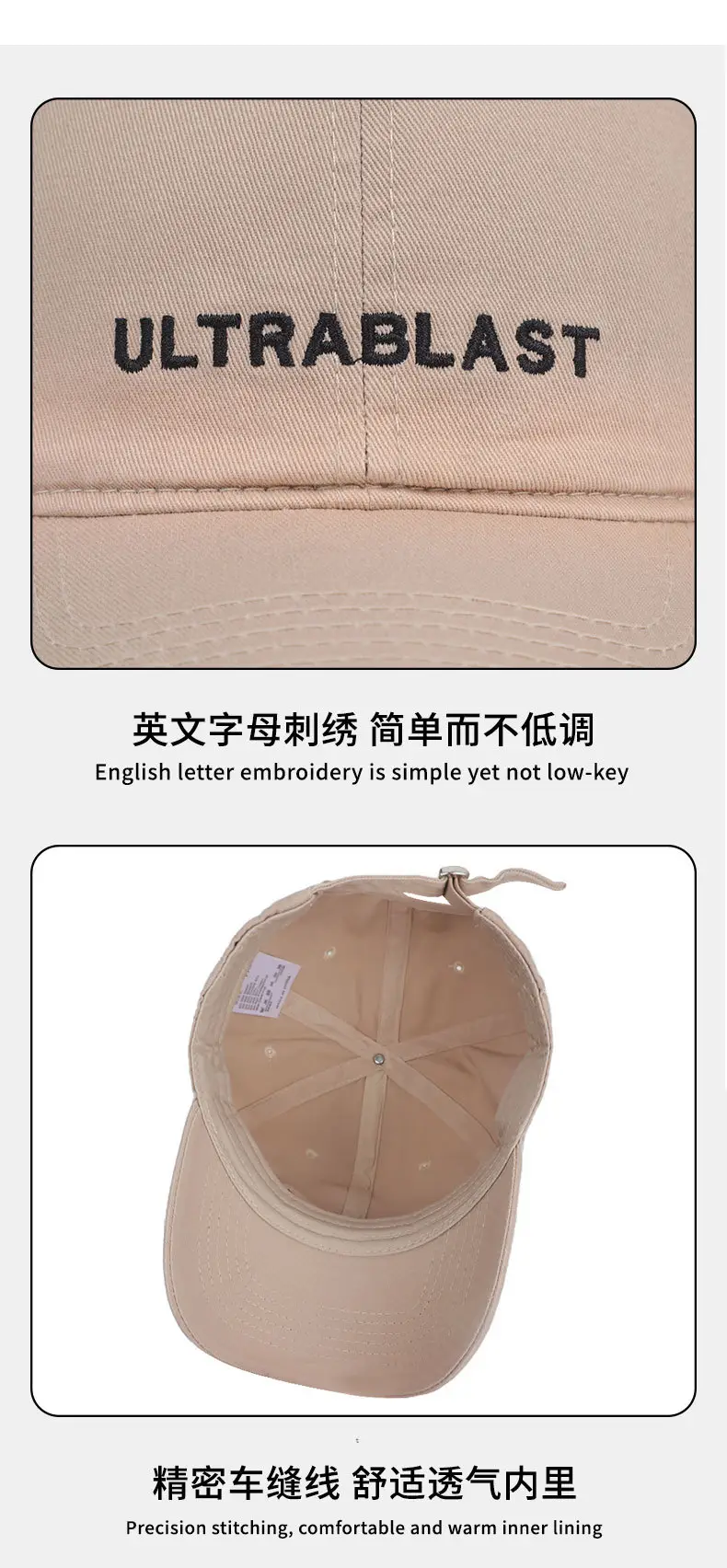 American Letter Embroidered Denim Baseball Cap for Women — feature 15