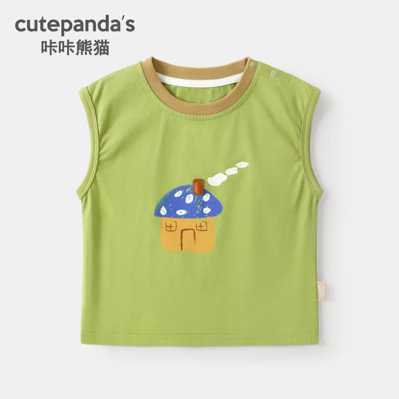 Kaka Panda Boys Sleeveless T-Shirt White Summer Baby Tops - Image 30