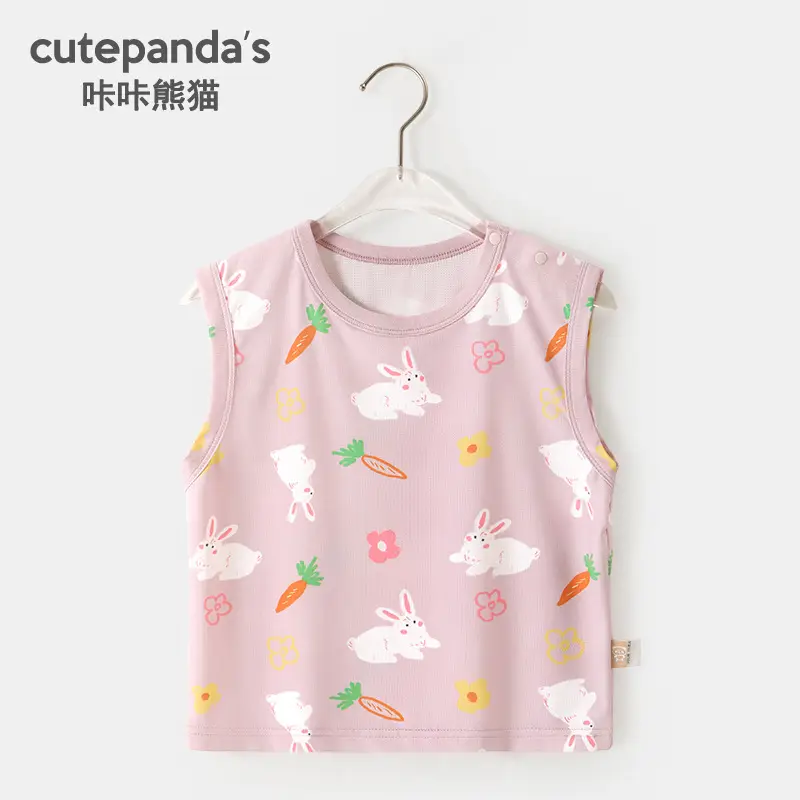 Kaka Panda Boys Sleeveless T-Shirt White Summer Baby Tops - Image 9