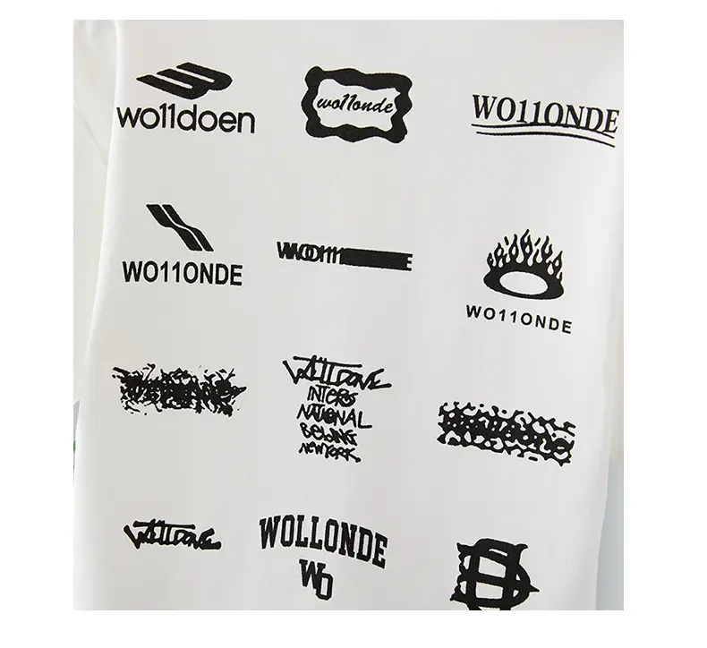 Children's White Polo T-Shirt with "WO11" Print — feature 10