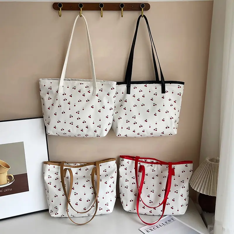 Printed Red Heart Tote Bag for Girls Women Commute - Image 7