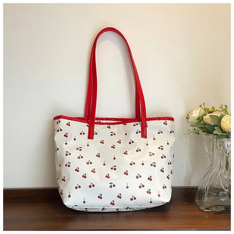 Printed Red Heart Tote Bag for Girls Women Commute — feature 34