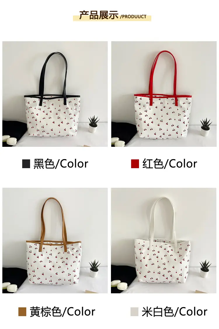 Printed Red Heart Tote Bag for Girls Women Commute — feature 4