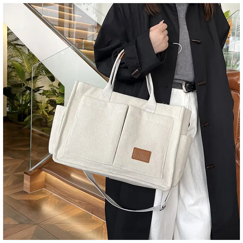 Cross-Border College Style Canvas Bag Large Capacity Crossbody Bag — feature 14