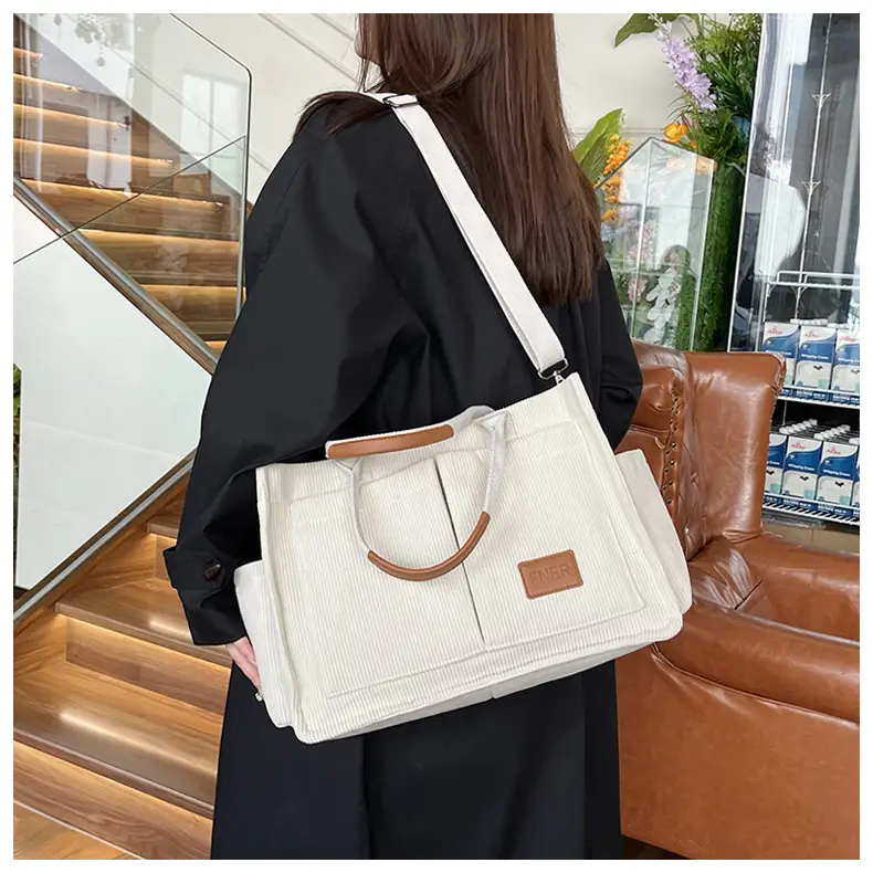 Cross-Border College Style Canvas Bag Large Capacity Crossbody Bag — feature 15