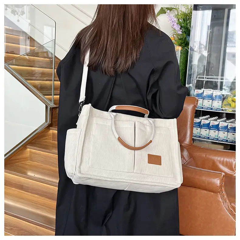 Cross-Border College Style Canvas Bag Large Capacity Crossbody Bag — feature 16