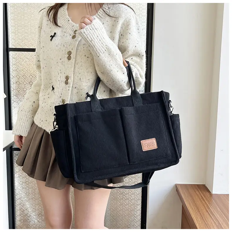 Cross-Border College Style Canvas Bag Large Capacity Crossbody Bag — feature 20